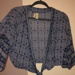 Swim cover up top. Cute bell sleeves and gorgeous pattern
